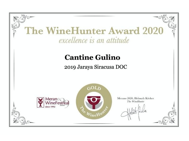 The WineHunter Award Gold Jaraya 2019 - Cantine Gulino