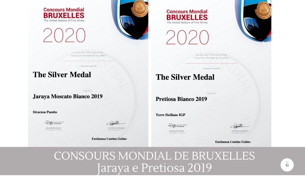 Concours Mondial de Bruxelles- Medaglia d’argento a Jaraya e Pretiosa - Cantine Gulino